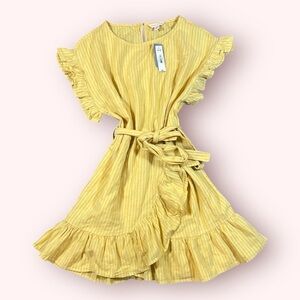 JILLIAN HARRIS X JOE FRESH Sunshine Yellow Ruffle Linen Dress NWT Women's M